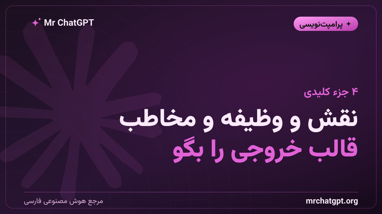 آناتومی یک پرامپت نقش‌محور شامل نقش، وظیفه، مخاطب و قالب خروجی