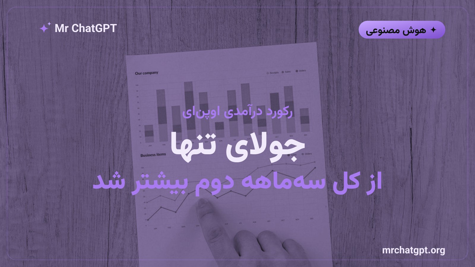 نمودار رشد درآمد اوپن‌ای در جولای ۲۰۲۶ که از کل سه‌ماهه دوم فراتر رفت