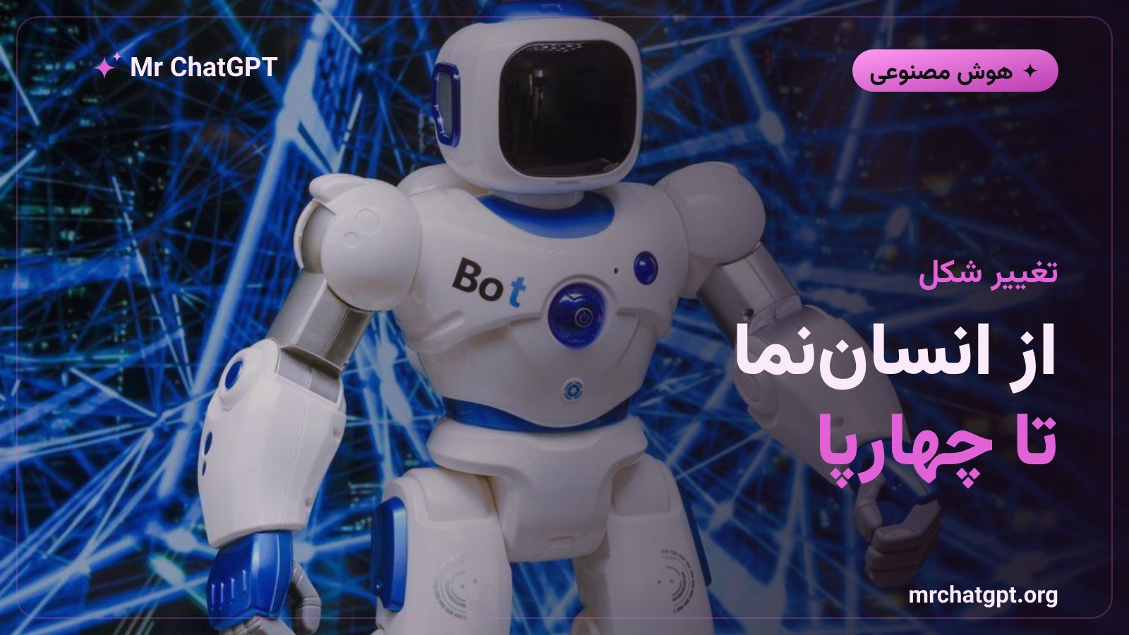تغییر شکل ربات جیدی۰۱ میان حالت دوپا و چهارپا