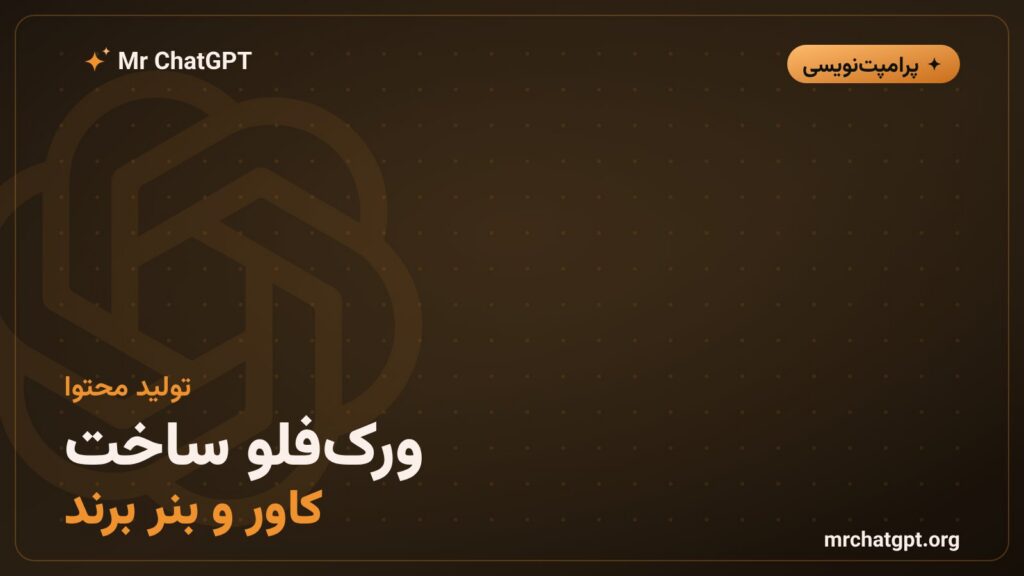 تصویر مفهومی ورک‌فلو ساخت کاور و بنر برند با هوش مصنوعی
