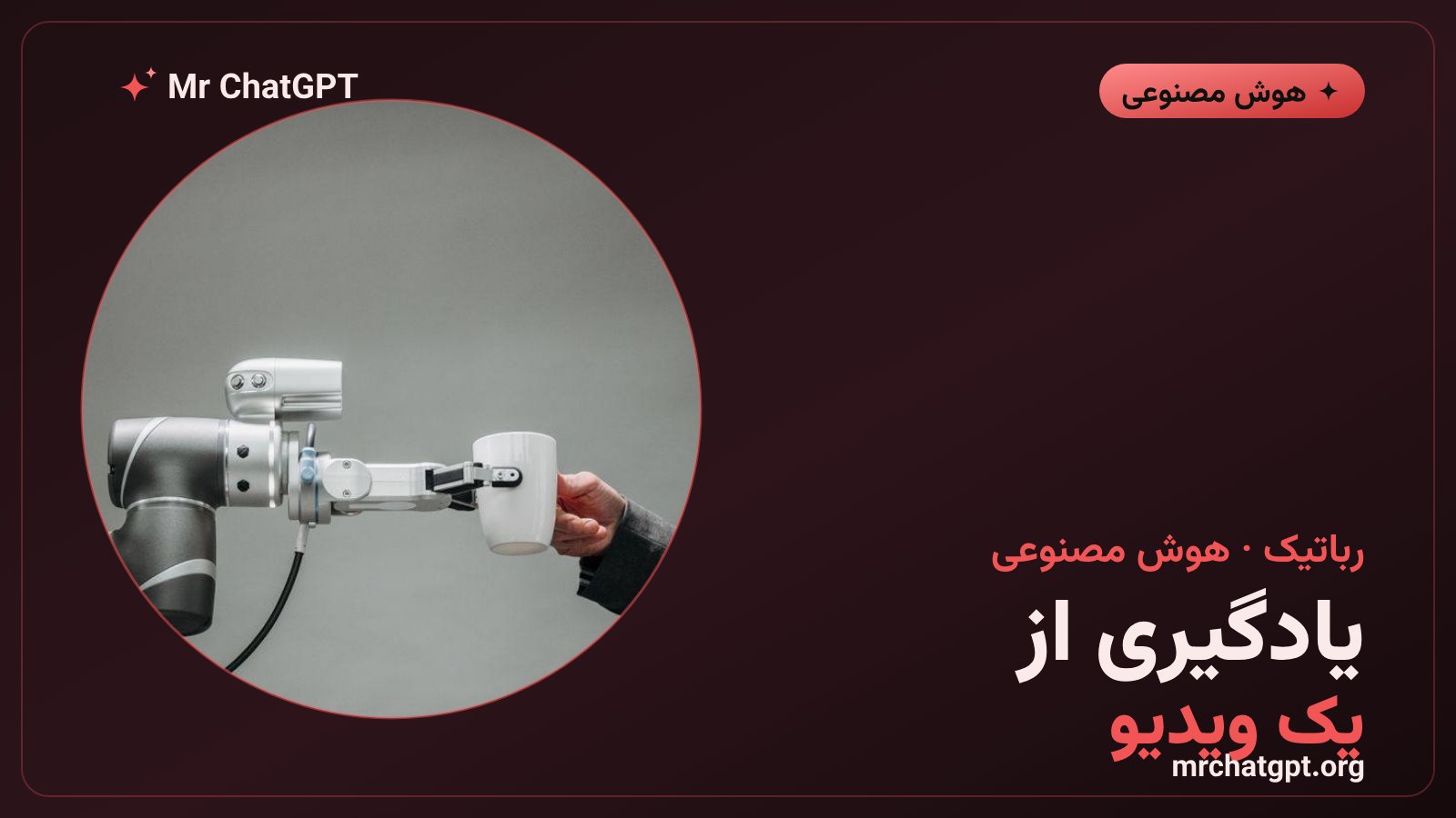 ربات هوش مصنوعی در حال یادگیری یک کار از روی ویدیوی انسانی