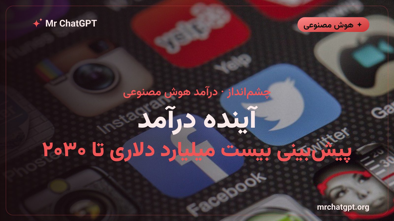 نمودار پیشبینی رشد درآمد اشتراک هوش مصنوعی متا تا سال ۲۰۳۰