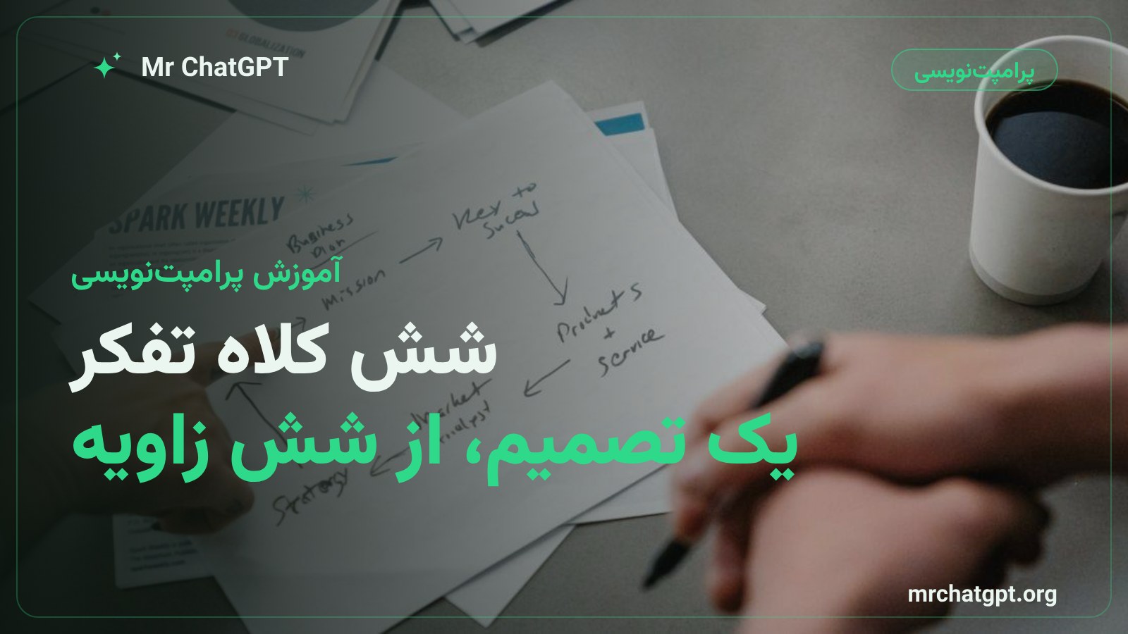 آموزش پرامپت شش کلاه تفکر در پرامپتنویسی هوش مصنوعی