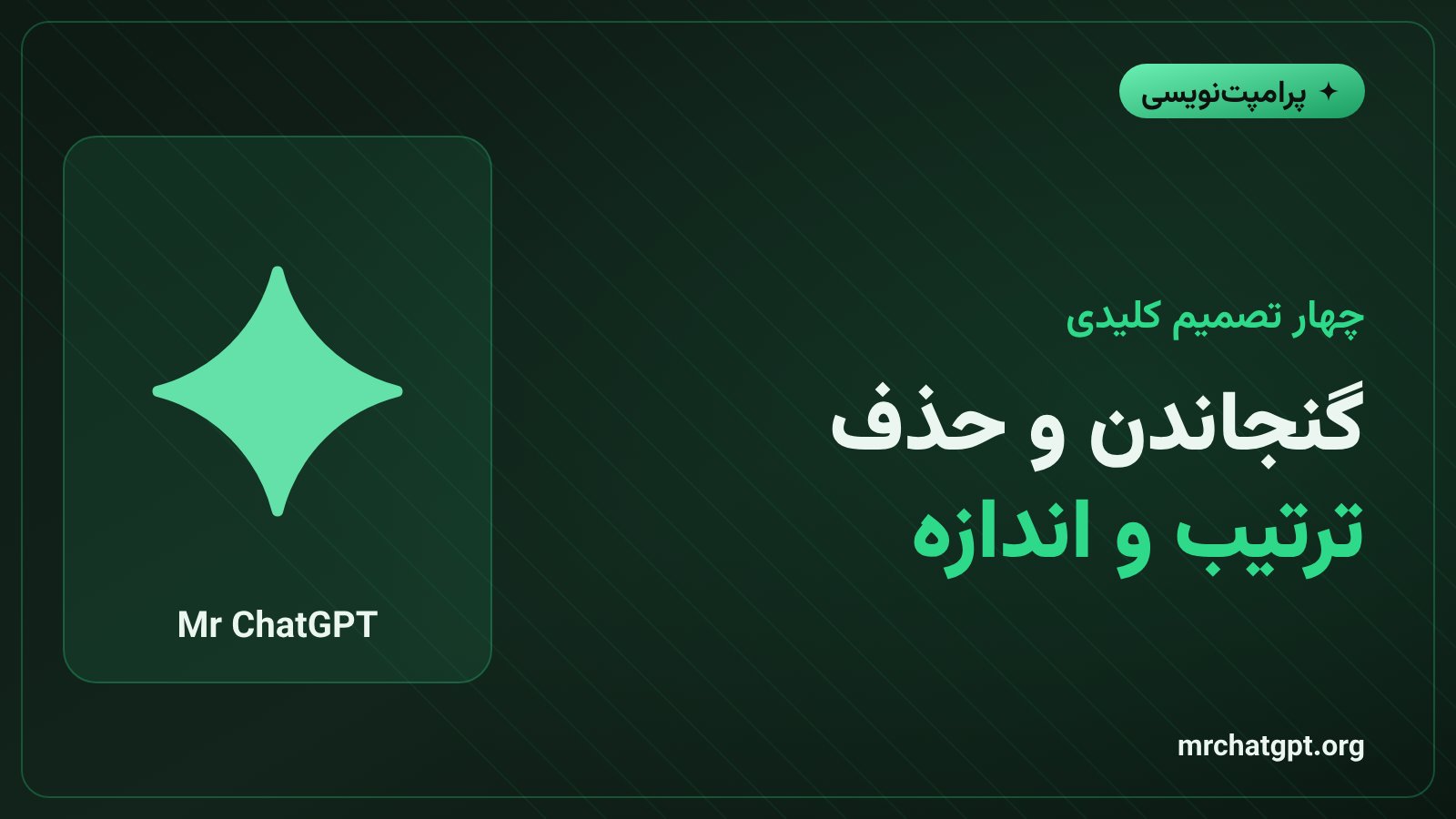 چهار تصمیم اصلی مهندسی کانتکست: گنجاندن، حذف، ترتیب و اندازه